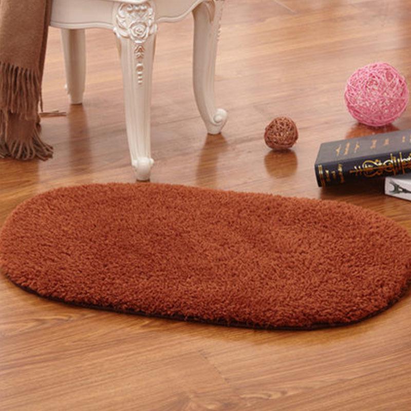 Tapis uni style européen en laine d'agneau pour salon, salle de bain et chambre à coucher