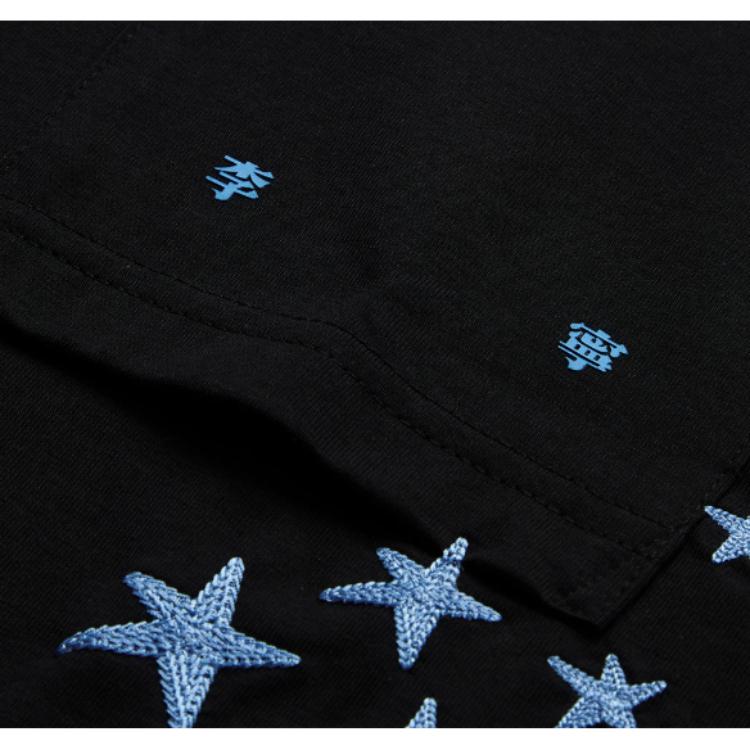 Li Ning Star Round Neck Comfortable Versatile Breathable Loose Short Sleeve T-Shirt Unisex T-Shirts Black AHSU257-3