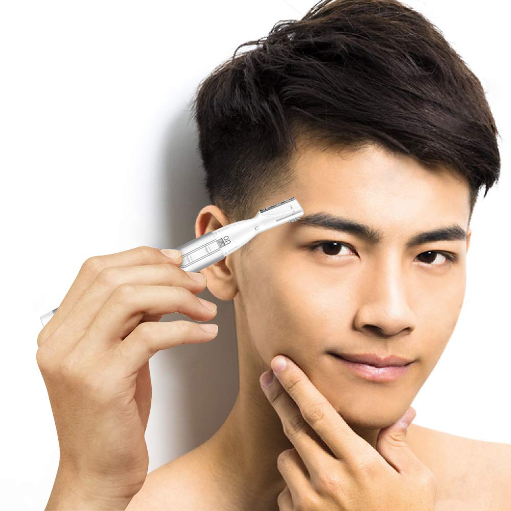 Funstant Eyebrow Eyebrow Facial Shaver for Electric Shaver for Facial Hair Adjustable Length with Eyebrow Replacement Battery Japanese Instruction