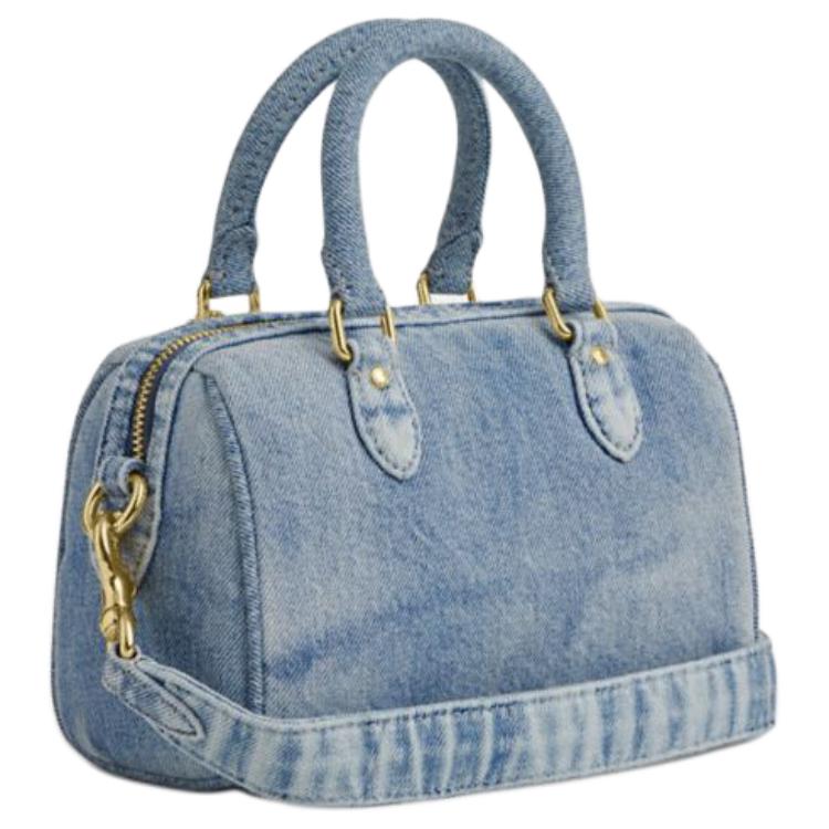 Coach Llavero con Logo Rowan 17 Firma Correa de Hombro Desmontable Ajustable Cierre de Cremallera Bolso Boston de Algodón Bolso Cruzado Mini CDY30-IMNIM