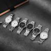 Casual Round Dial Watch Stainless Steel Quartz Wristwatches Watch for Men Business Wrist Watches Luxury Clock Relogio Feminino