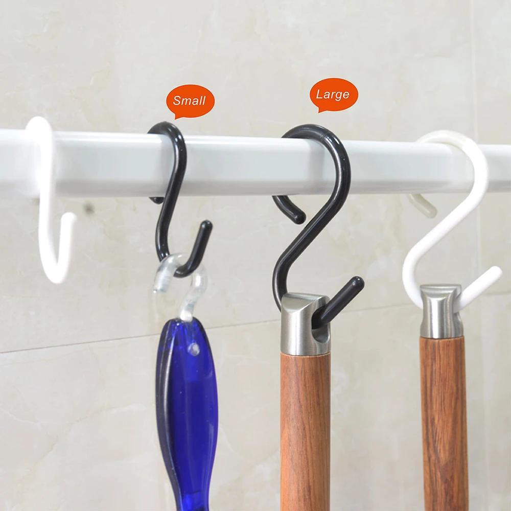 Multi-Purpose S-Shaped Hooks - Flexible Head & Neck, Easy Twist Design, Durable Plastic Wall-Mounted Hooks for Kitchen
