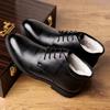Cotton shoes men's winter velvet formal snow boots British style casual thickened warm high-top lace-up cotton leather shoes