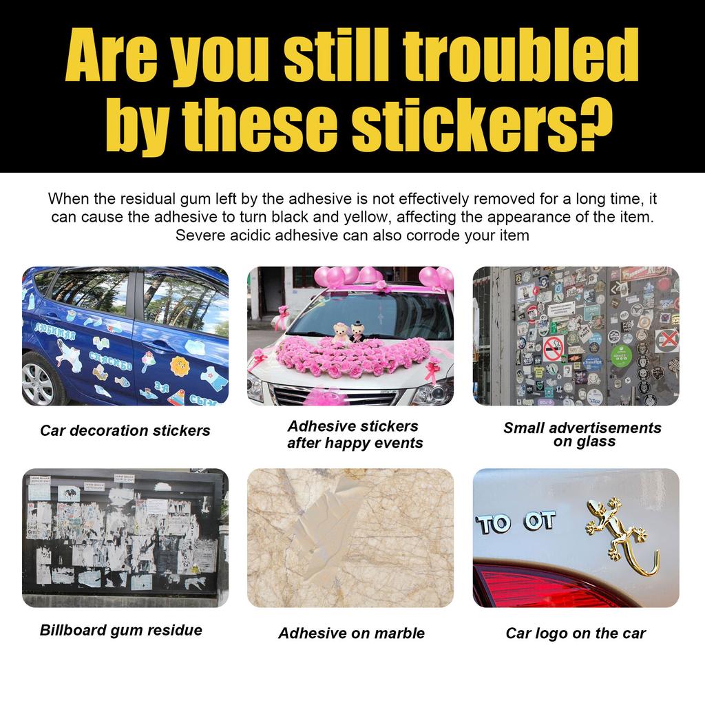 Homonth 60ML Autoaufkleber-Entferner, klebriger Rückstandsentferner für Autos, entfernt sicher Aufkleber, Etiketten, Abziehbilder, Rückstände, Klebebandreiniger