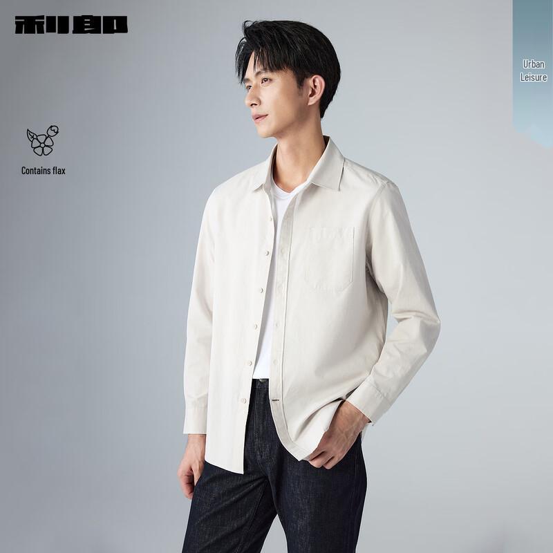 Lilang Men s Cotton Linen Long-Sleeve Casual Shirt 180/96A
