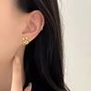 Ins Style Diamond Checkered Rabbit Ear Buttons for Women Cute Personality Retro Sweet Cool Ear Decoration