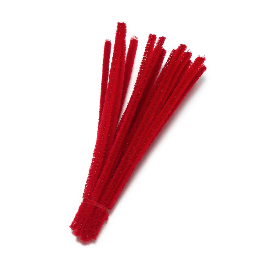 100Pcs 30cm Colorful Chenille Stem Twisted Rod Wool Root Fluffy Bar Iron Wire for DIY Handcraft Twisting Decor Jewelry Supplies