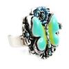 Les Trésors De Lily [G0164] - Bague Créateur 'Bouquet Fleury' turquoise