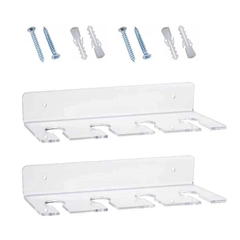 2Pcs Clear Acrylic Wine Glass Holder Wall Mounted Stemware Hangings Rack Glassware Holder Rack Wine Glass Rack Gifts