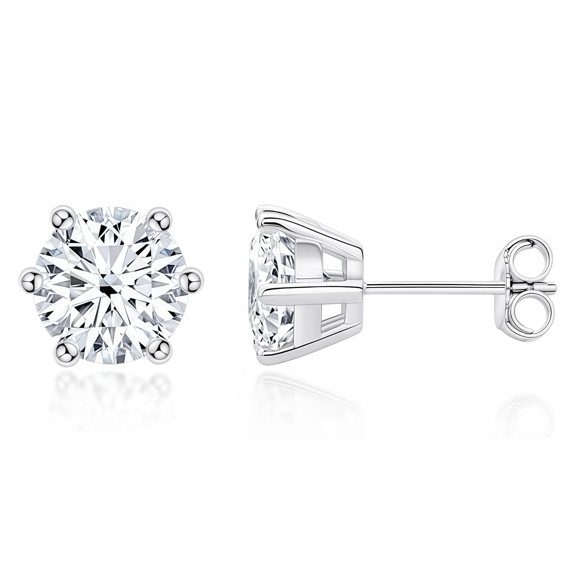 

Сережки з муасаніту для 925 штучні на кожен день Подарункова коробка в комплекті [YCYG] Чоловічі/Жіночі, Сережки з 6 лапками, Срібні, Діамантові, Прості, Для використання, Елегантні, Популярні,