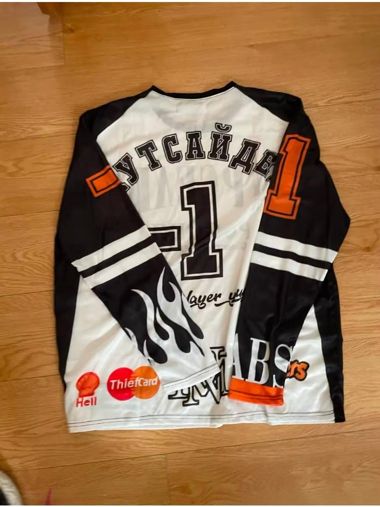 VAYLA Y2K Sprots Langarm-T-Shirts Lässig Harajuku Mode Lockeres Baseball-Trikot Streetwear Retro Klassische Kleidung Oberteile