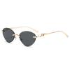 Xiaomi Women Rimless Oval Sunglasses UV400 Alloy Gold Temples Gradient Lens Luxury Fashion Shades