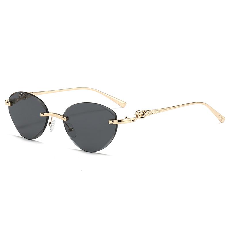 Xiaomi Women Rimless Oval Sunglasses UV400 Alloy Gold Temples Gradient Lens Luxury Fashion Shades