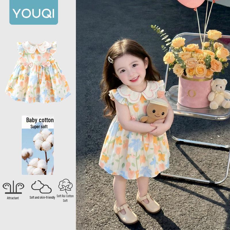 Youqi Baby 2026 Summer Red Cherry Princess Dress for Photoshoots