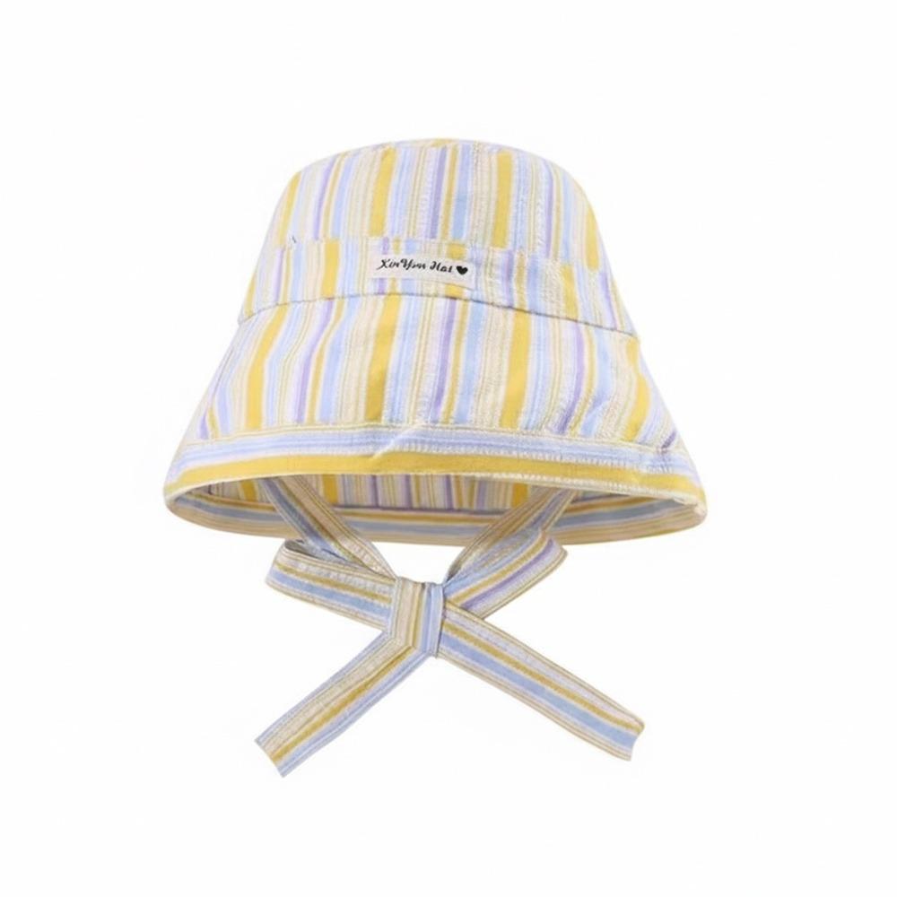 Colorful Striped Fisherman Hat Lace-up Summer Cap Korean Fashion Sun Hat Women