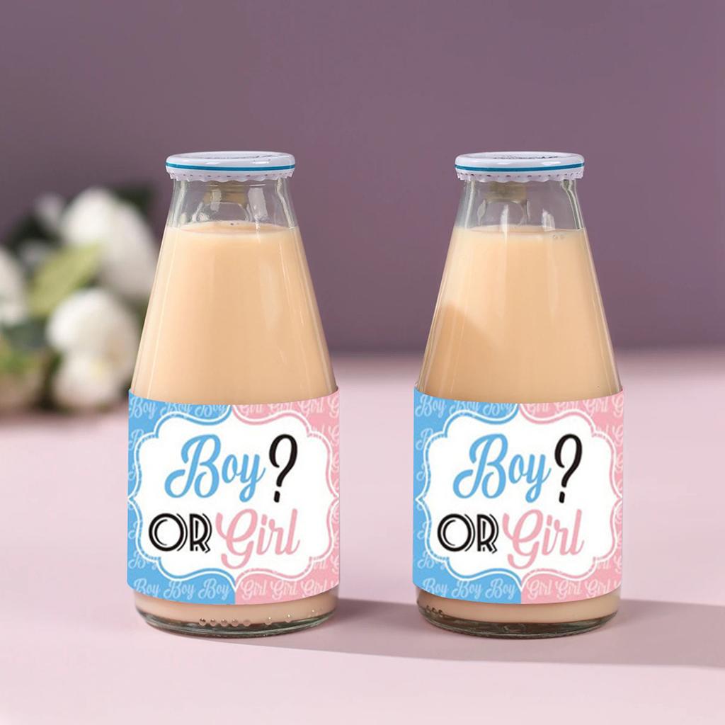 10pcs Water Bottle Lable Gender Reveal Pastel Baby Shower Self-adhesive Boy Or Girl Birthday Sticker Parties Decoration