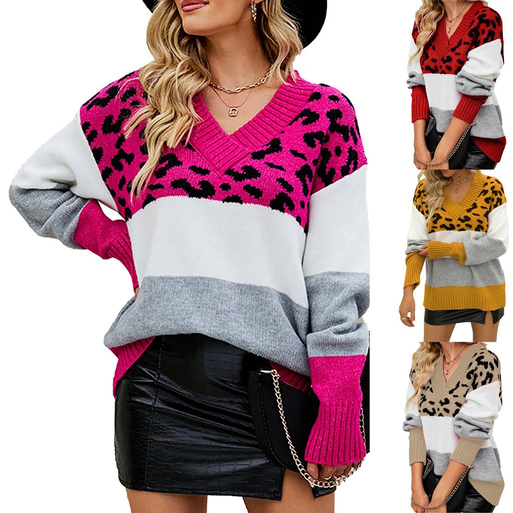 Women's Figure Graphic Print Sweatshirt Round Neck Long Sleeve Contrast Color Graffiti Pullovers Brown L