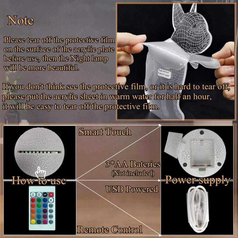 Lovely Stitch 3D LED Night Light, Cartoon Lilo & Stitch Table Lamp, Girls Desk Lamp, Baby Bedroom Sleeping Night Lamp, Bedside Lamp, Birthday  Light