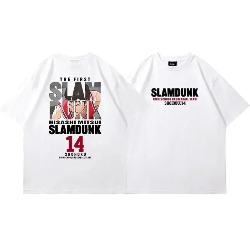 Summer New Anime Slam Dunk Men's Short-sleeved T-shirt 100% Cotton T-shirt High-quality T-shirt