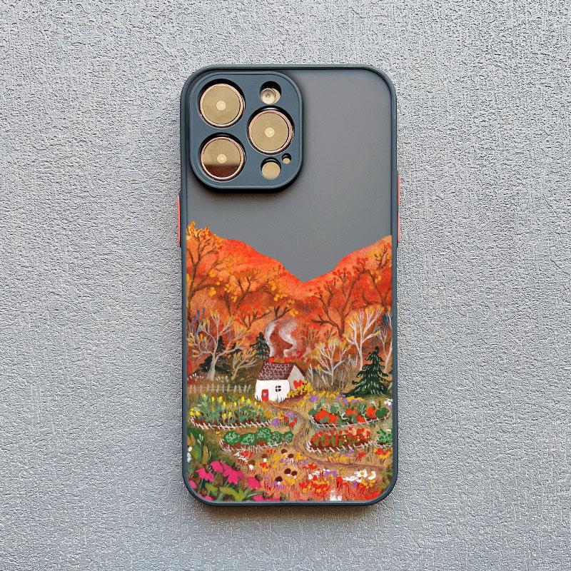 

Fresh Natural Mountain Landscape Pattern Phone Case for iPhone 17 16 15 14 Pro Max Plus 11 12 13 Mini Pro Max Shockproof Covers iPhone 12 mini
