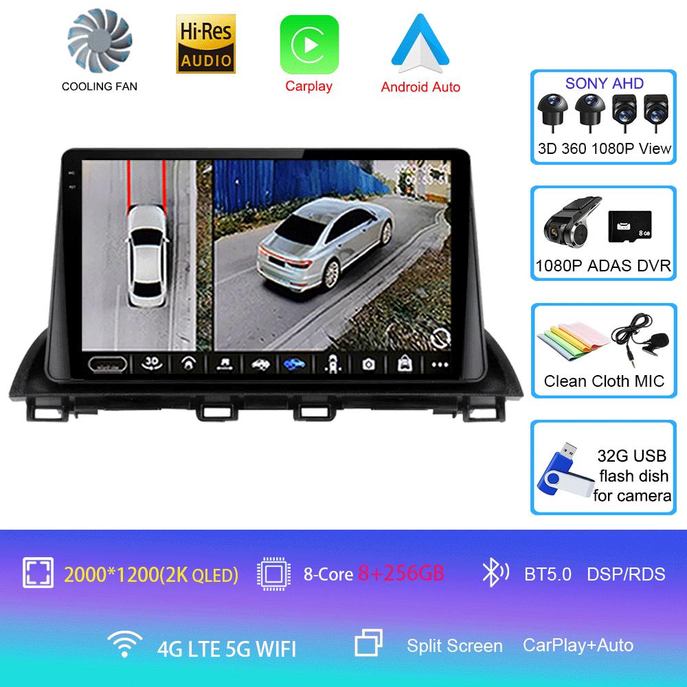 Android 14 Video Player Car Radio For Mazda 3 Axela 2014 - 2019 Multimedia Radio Player GPS Stereo Audio Head Unit 2DIN DVD