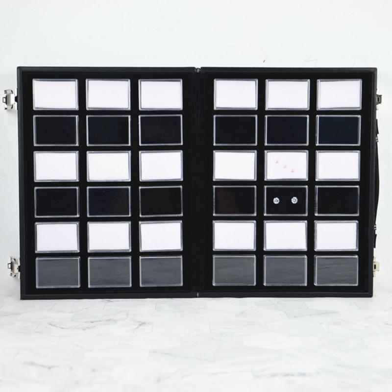Clear Rectangular Jewelry Box with Handmade Leather Handle Displaying Organizers Suitable for Organizing Rings Bracelets