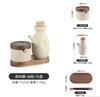Japanese Style Seasoning Box Sugar Bowl Household Pottery Seasoning Jar with Lid Salt Jar Olive Oil Bottle Kitchen Supplies