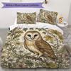 Classic Realism Owl Pattern Bedding Uilt Set Uilt Cover Pillowcase Home Decoration Birthday Gift (1 * Duvet Cover + 2 * Pillowcase Without Core)