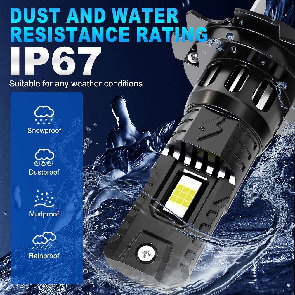 2Pcs 20000LM H4 H7 LED Headlight Bulbs Canbus H11 H8 9005 HB3 9006 HB4 18Core CSP LED Fanless Headlamp Fog Lights Auto Lamp Plug&Play 6500K White 12V