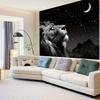 1pcs Cool Lion Tapestry, Space Stars Moon Tapestry, Exquisite Black Tapestry Wall Hanging for Bedroom Living Room Polyester