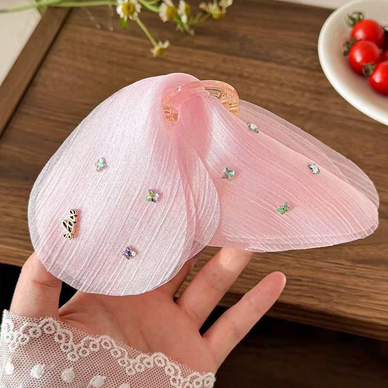 

Snow Mist Butterfly Bright Tulle Butterfly Hair Clips Women s French Neck Shark Clip Hair Accessories