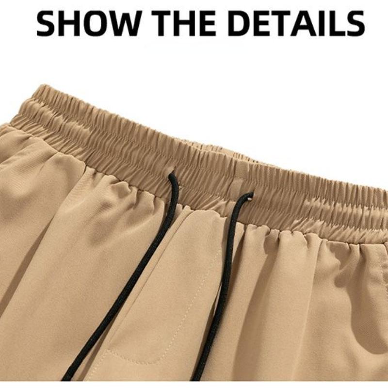 Sommar Herr Mångsidiga Casual Shorts Koreansk Streetwear Mode Elastisk Midja Baggy Khaki Svart Grön Stor Storlek Capri Byxor 8XL