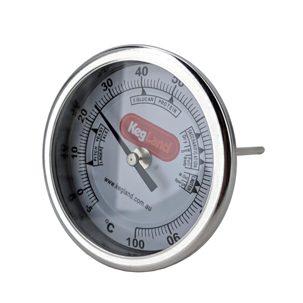 KegLand Bi-Metal 3 Inch Dial Weldless Thermometer Long/Short Stem Measure Tool Beer Home Brewing