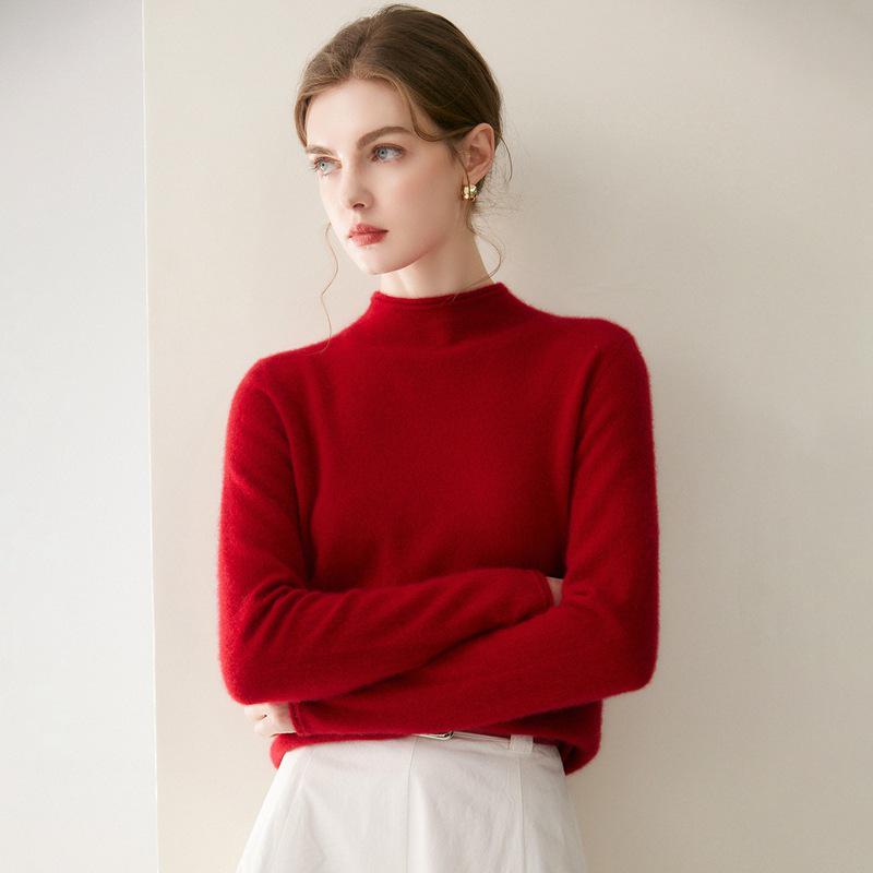 2026 Le Kasha Women's Cashmere Pullover: 12 Gauge, Rolled Hem