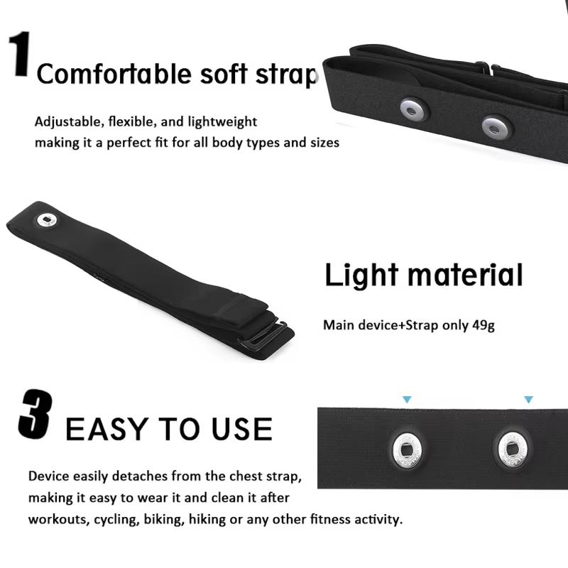 Heart Rate Monitor Replacement Strap Sweat-Proof Long-Lasting 1Pc Fits Polar H7 H9 H10 Coospo Wahoo for Hiking Sports