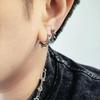 Stainless Steel Spike Hoop Earrings Hollow Out Design Punk Stud Jewelry  for Women Men