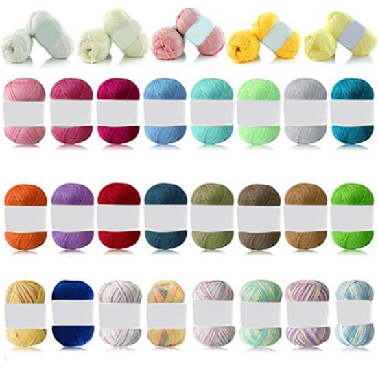 1Pc 50g Per Skein Soft Bamboo Crochet Cotton Knitting Baby Knit Wool Yarn