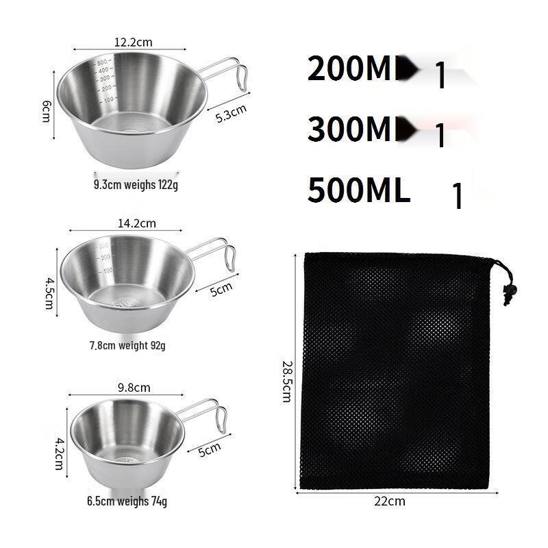 Outdoor Stainless Steel Folding Bowl Set
