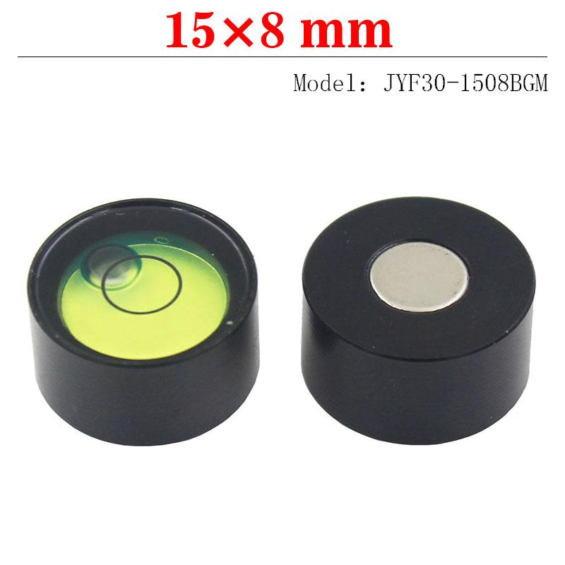 15*8MM Mini Pocket Horizontal Bubble Metal Round Spirit Level Bullseye Bead for Electronic Scale Magnetic Available 1PCS