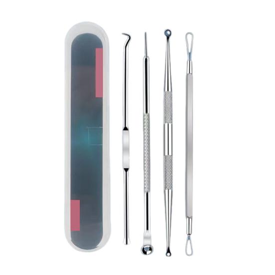 Sada pinzet na odstraňování černých teček Sada jehel na akné z nerezové oceli s protiskluzovou rukojetí Nástroj na vymačkávání pupínků Snadné přenášení Základy péče o pleť