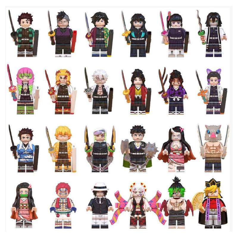 8pcs Slayer Demon Anime Character Building Blocks Assembly Toy Set Gift Children