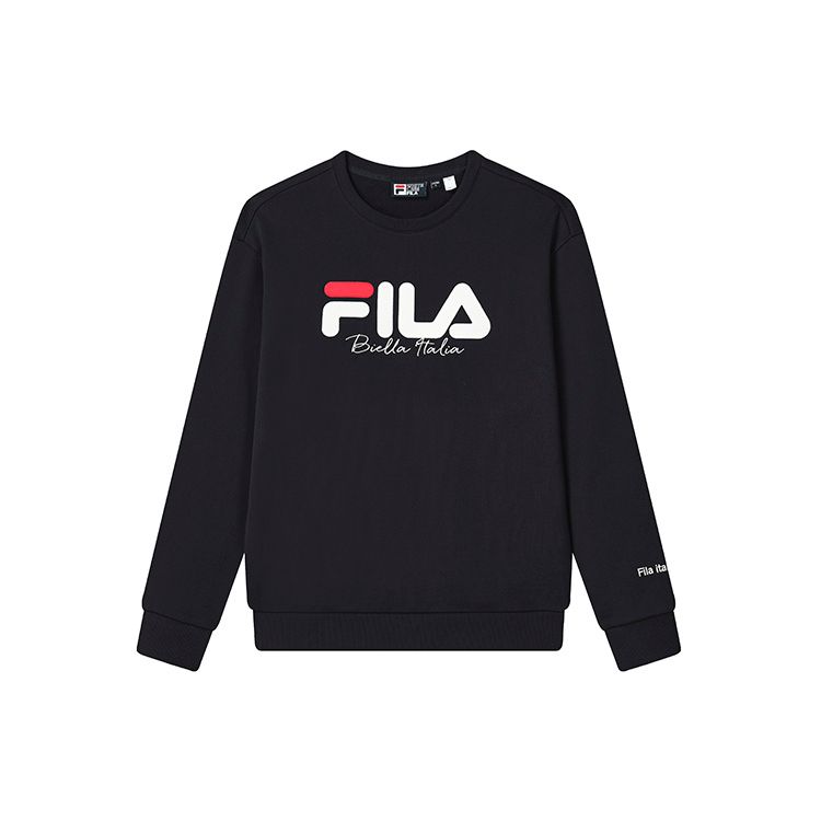 

Fila Loose Logo Knit Pullover Sweater Unisex Tops Legendary-Blue F11U249201F-NV
