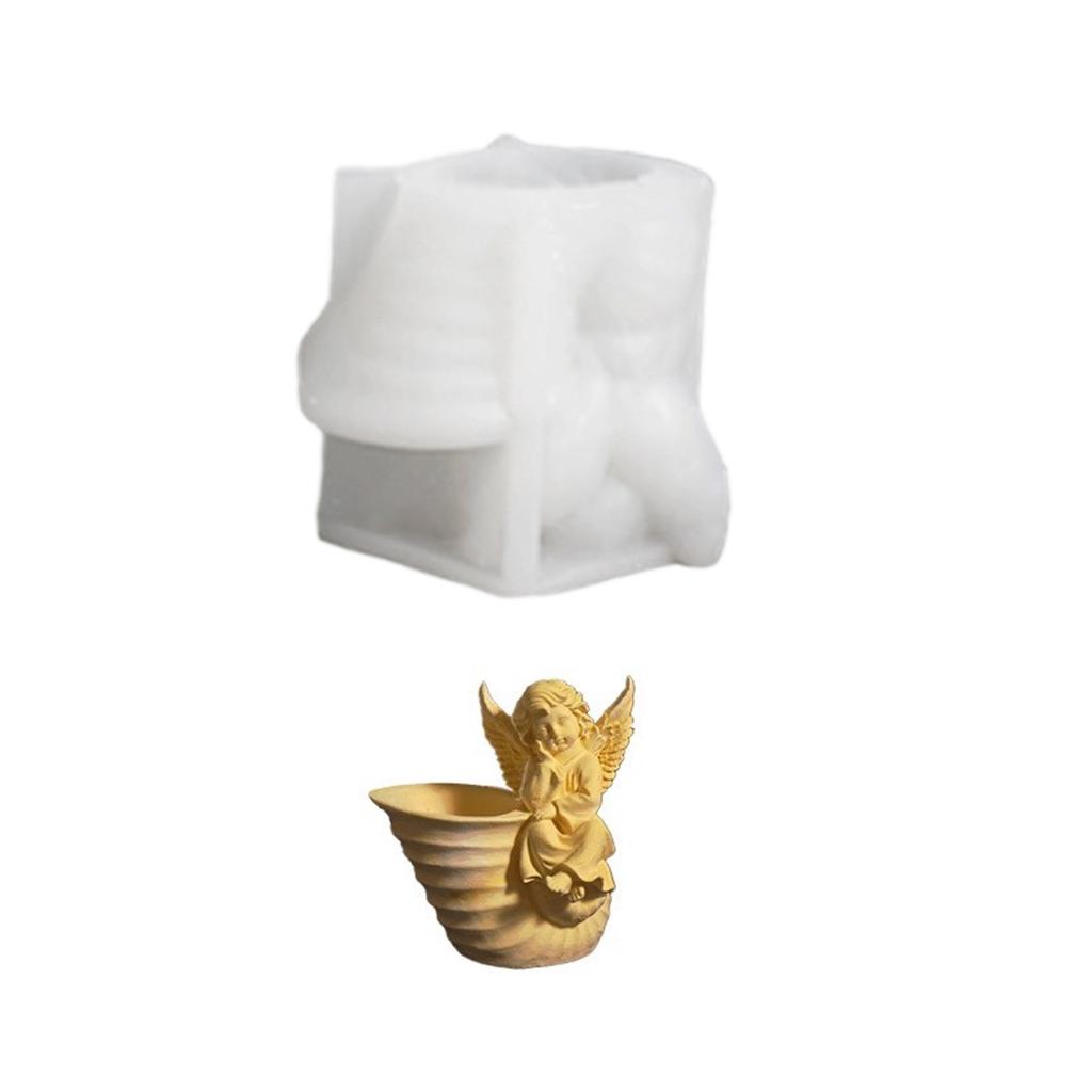 Creative Angel Candle Holder Silicone Mold For DIY Jewelry Resin Crafts And Succulent Planter Decorations