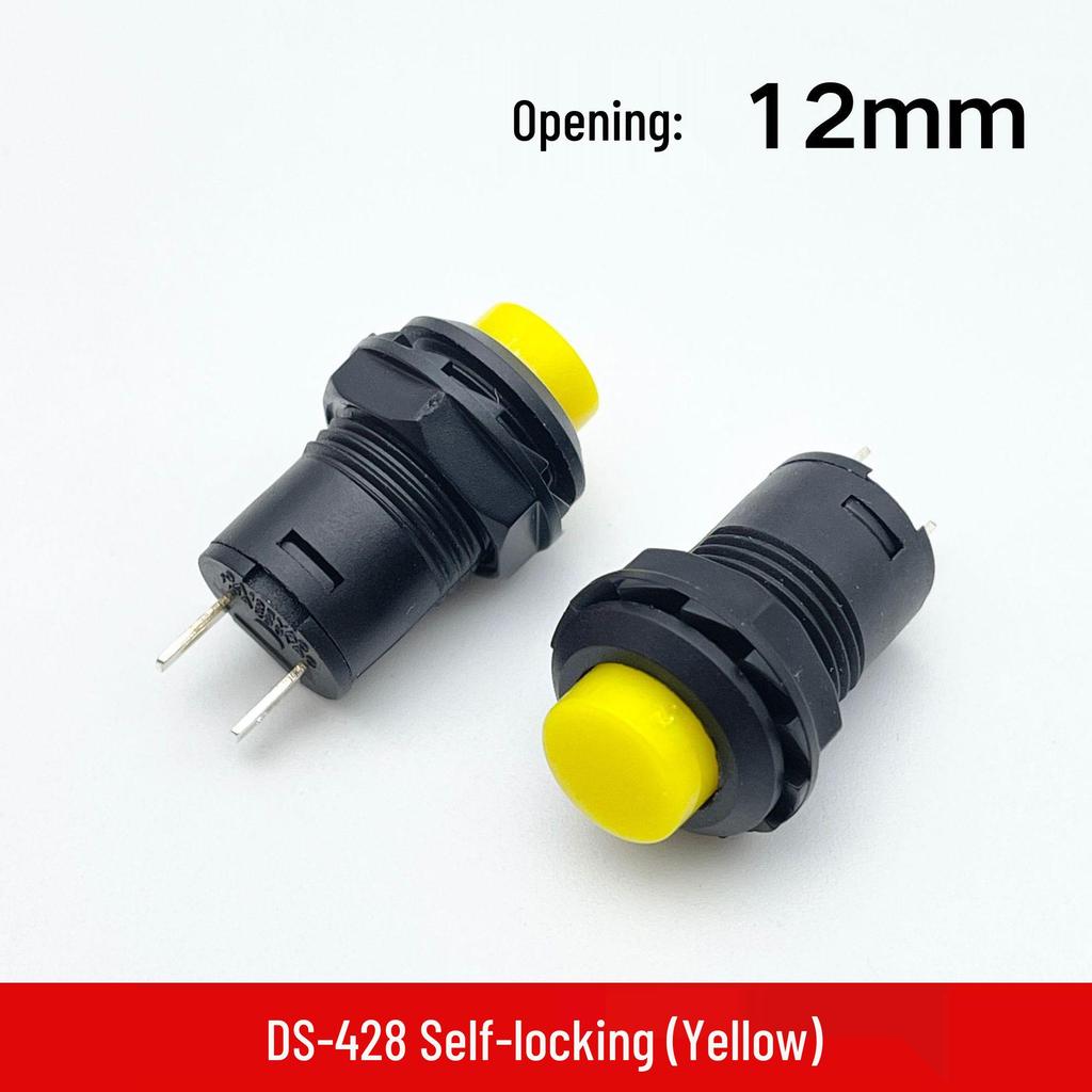 DS-428/427 12mm Round Button Switch: Self-locking, Non-locking, Self-resetting Momentary Power Switch
