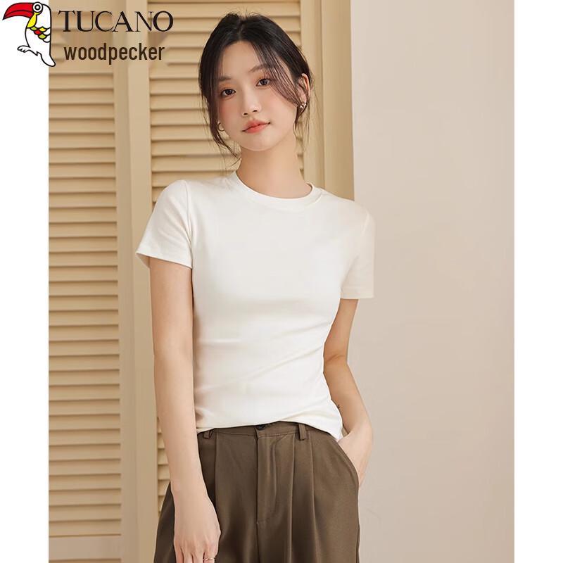 Woodpecker Women's Short Sleeve Slim Fit Round Neck T-shirt