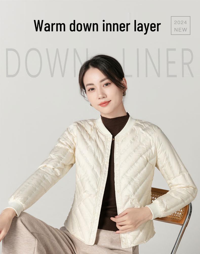 Dámská lehká péřová bunda slim fit - Hřejivá zimní základní vrstva a svrchní oděv