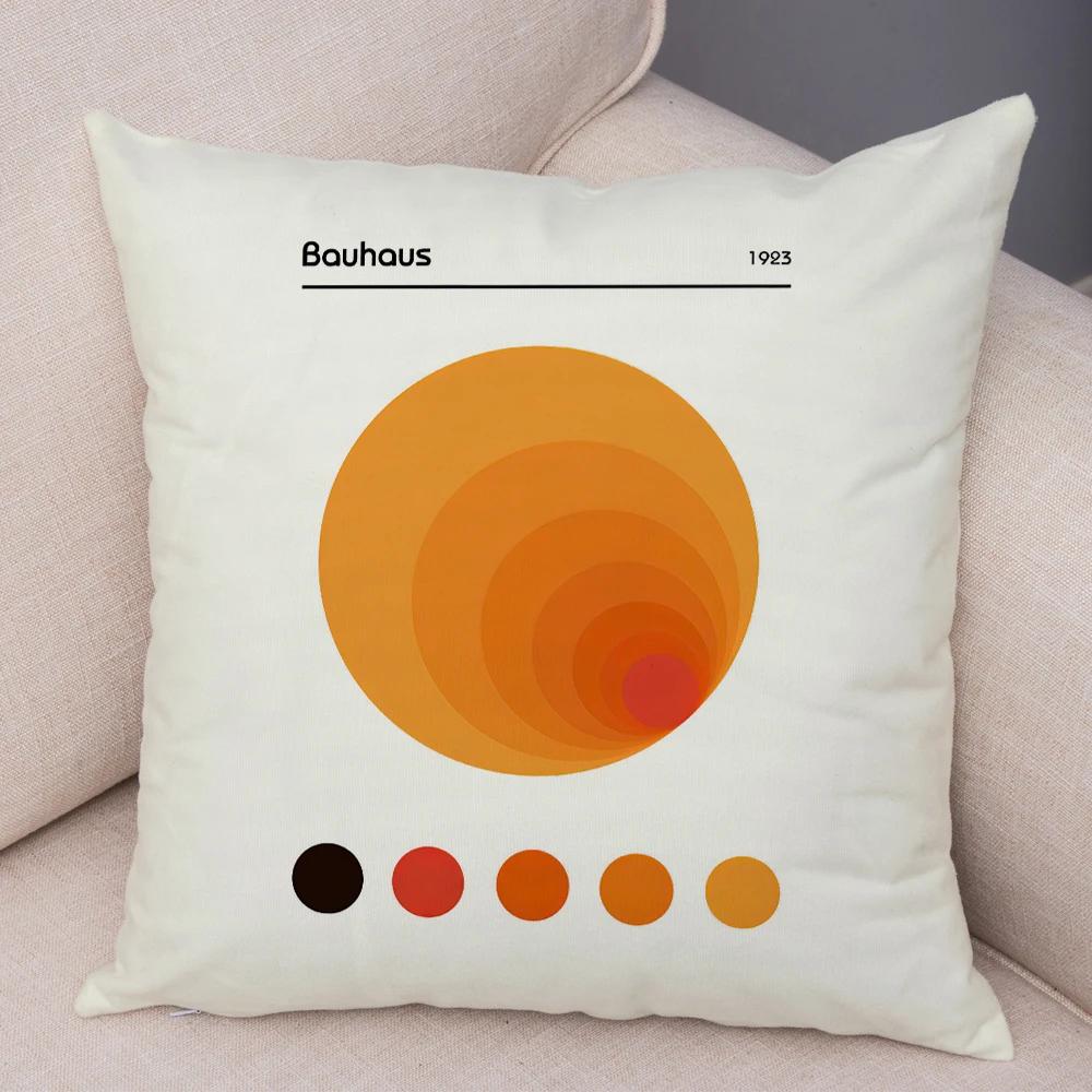 Nordic Minimalist Color Block Double Print Cushion Cover Decor Bauhaus Modern Pillowcase Soft Plush Throw Pillow Case For Sofa