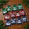10x14cm Christmas Plaid Cotton Drawstring Pouch Christmas Candy Cookie Storage Pouch Christmas Gift Bag Jewelry Packaging Bag