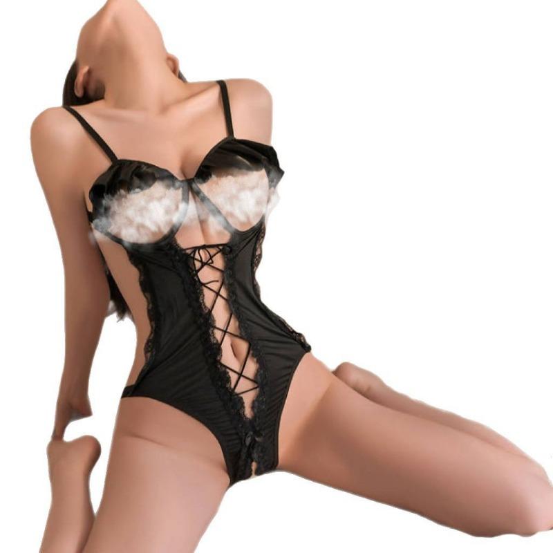 Sexy lingerie sexy suspender lace seduction open onesie women gather perspective uniform hot pure desire