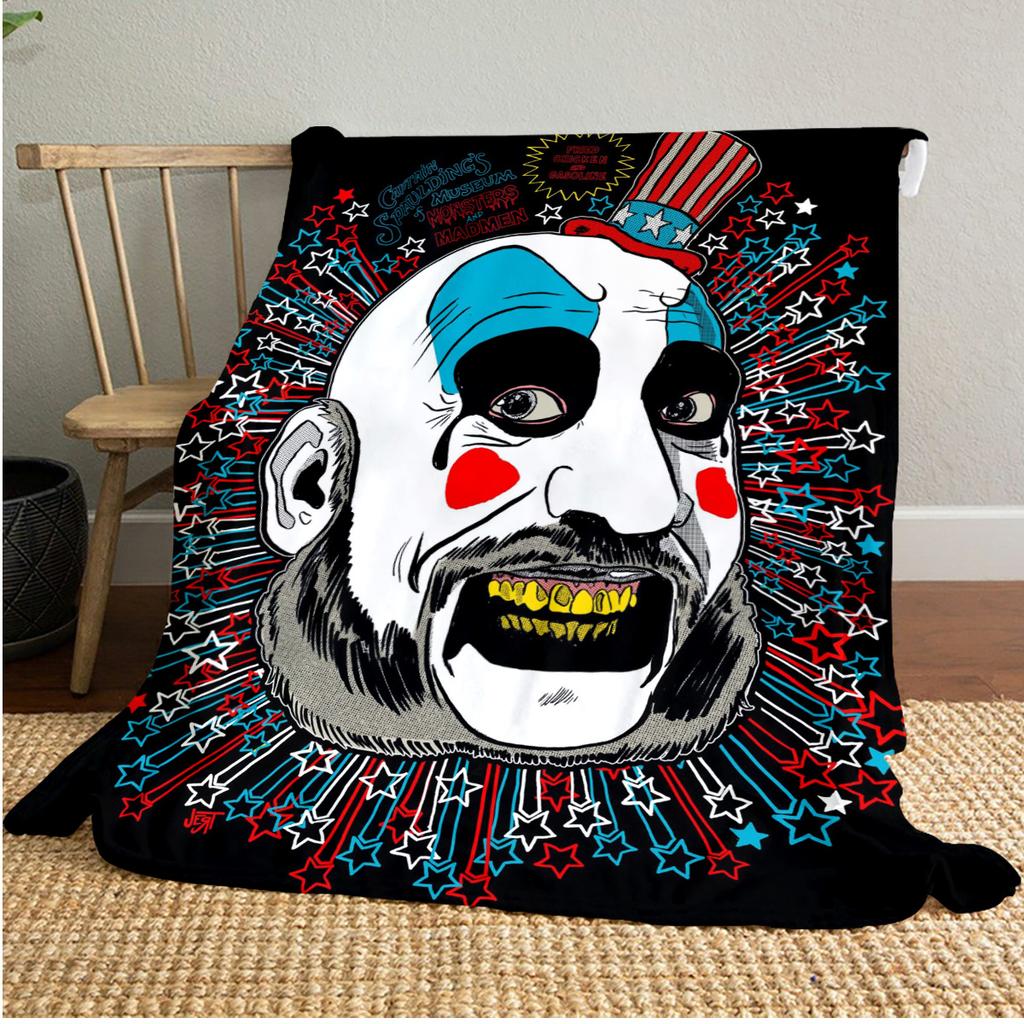 Captain Spauldings Museum Monsters Madmen Clown Blanket Perfect All Seasons Soft Comfortable Sofa Office Nap Travel Festive Gift
